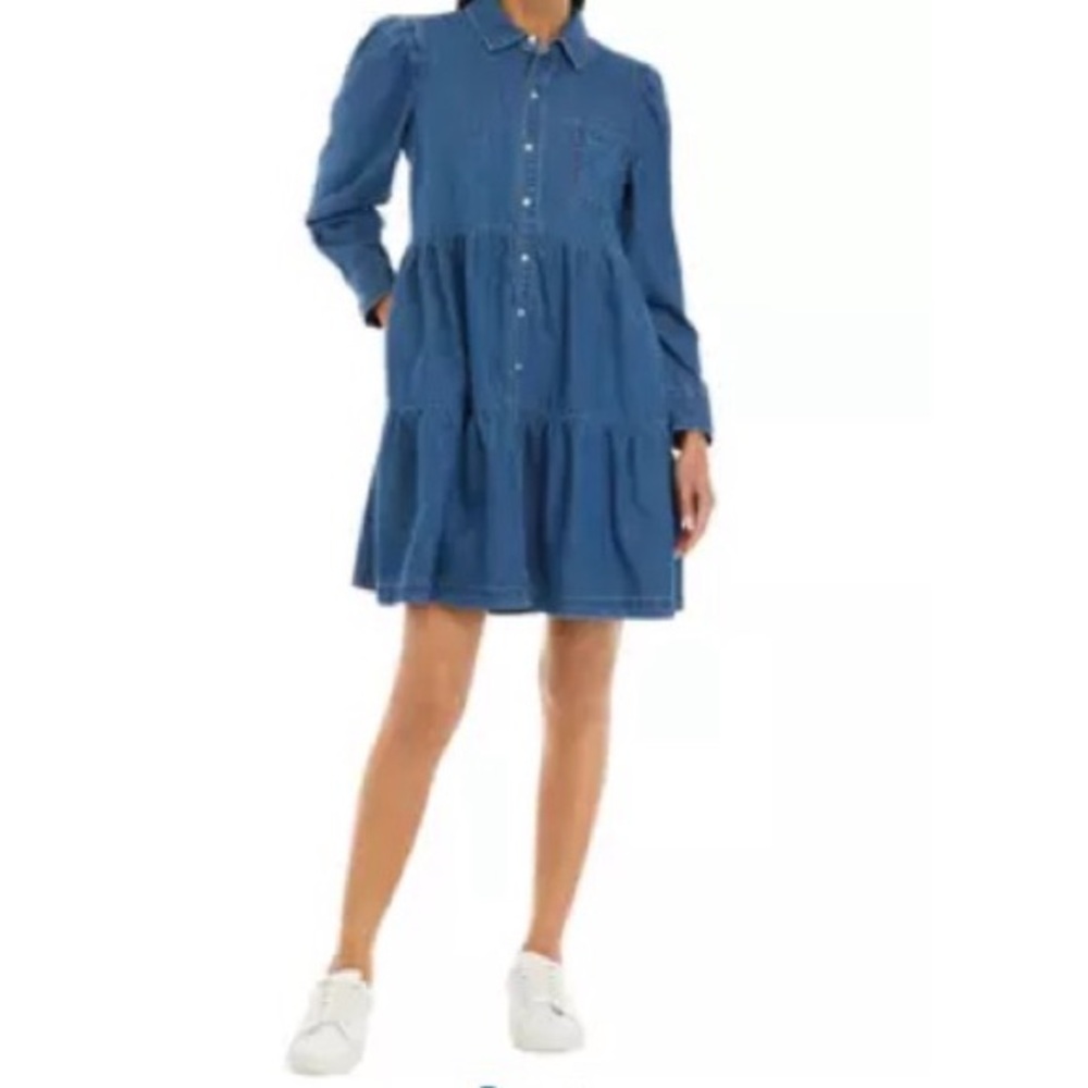 Crown &‎ Ivy Petite Denim Boyfriend Dress – Comfortable, Stylish Denim Dress